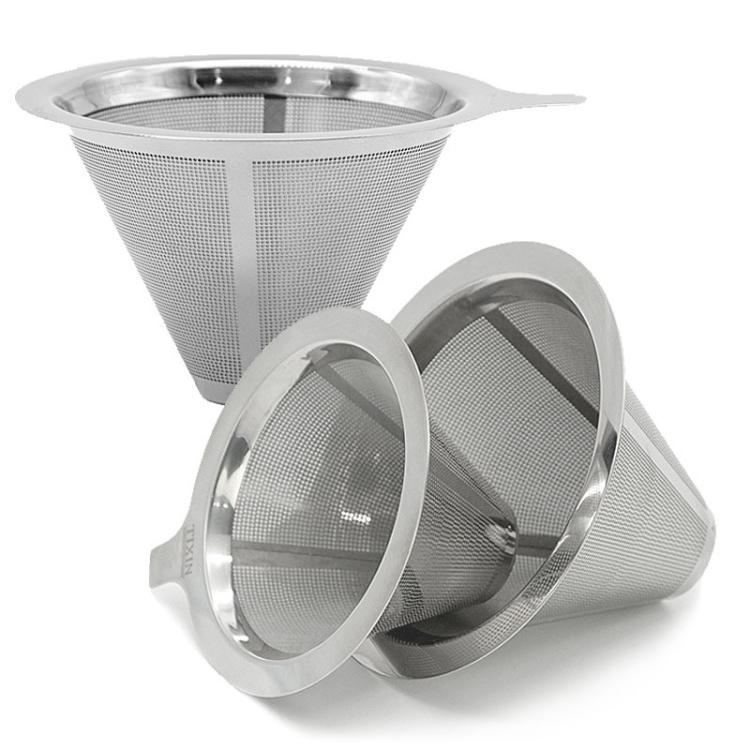 304 Stainless Steel Coffee Filter Reusable Mesh for Pour Over/Drip Coffee Maker, Spec: 1-2 Cups - free shipping - PMC TechLife - Order now!