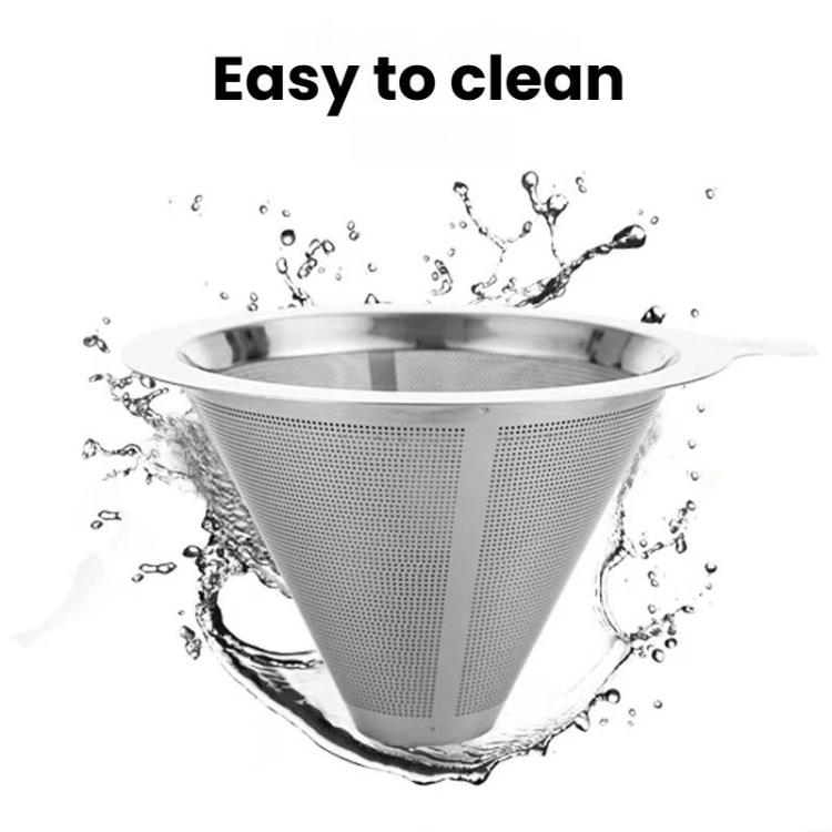 304 Stainless Steel Coffee Filter Reusable Mesh for Pour Over/Drip Coffee Maker, Spec: 1-2 Cups - free shipping - PMC TechLife - Order now!