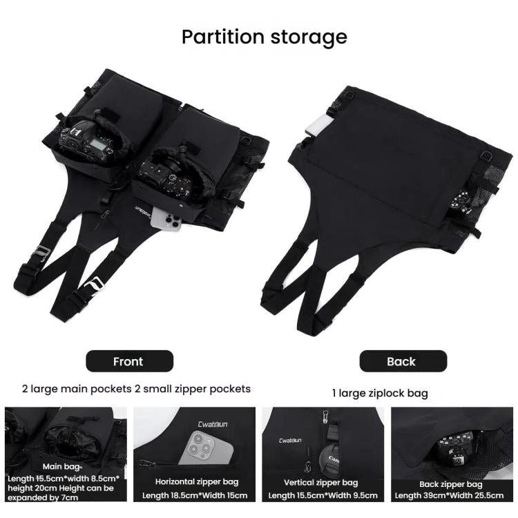 Cwatcun D192 Multifunctional Vest Outdoor Lightweight Comfortable Camera Bag - free shipping - PMC TechLife - Order now!