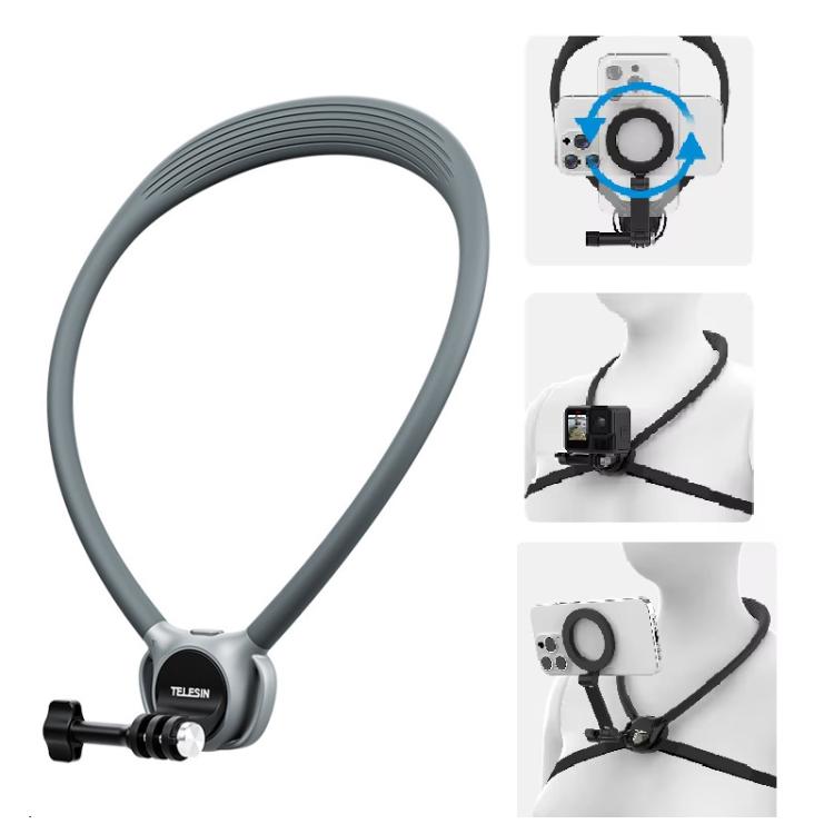 TELESIN Action Camera Neck Holder SE2.0 POV Perspective Bracket With Adjustable Chest Strap(Gray) - free shipping - PMC TechLife - Order now!