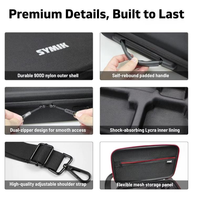 For Insta360 X5 / X4 Camera SYMIK Large Capacity Storage Bag Handbag Messenger Carrying Case(Black) - free shipping - PMC TechLife - Order now!
