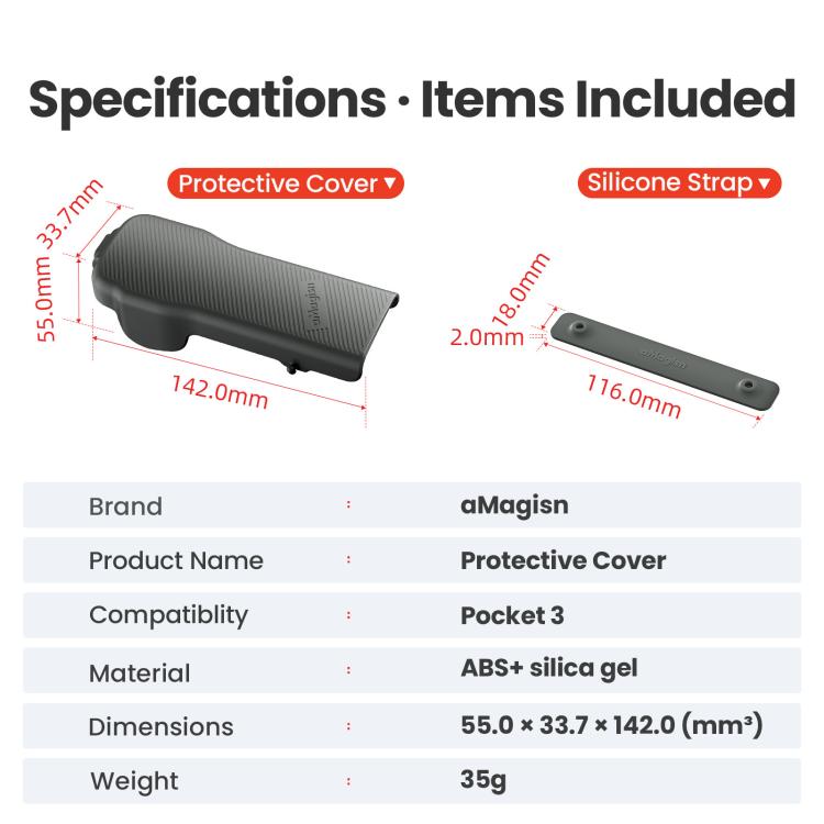 For DJI Osmo Pocket 3 Camera aMagisn Protective Cover Storage Case with 4 Magnetic Filter Slots(Black) - free shipping - PMC TechLife - Order now!