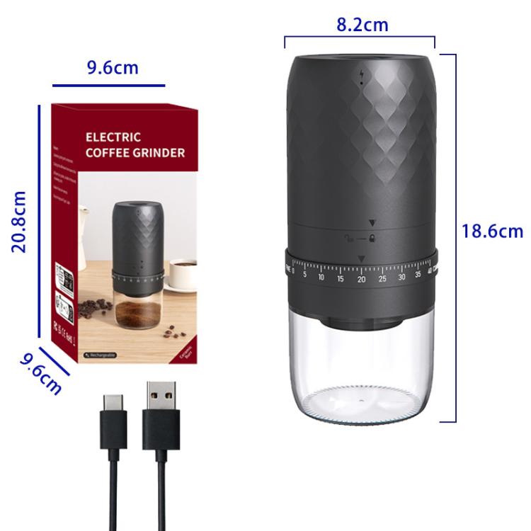 Portable Electric Coffee Grinder with 40 Adjustable Settings Rechargeable USB-C Ceramic Burr Mill(Black) - free shipping - PMC TechLife - Order now!