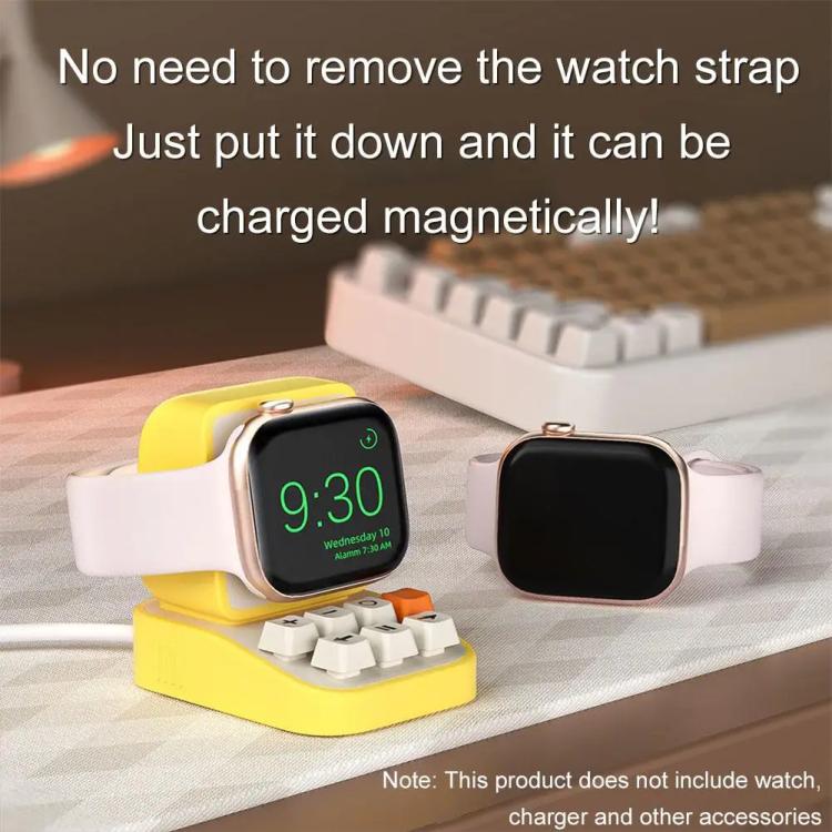 For Apple Watch Typewriter Style Stand Wireless Charging Silicone Base(Gray) - free shipping - PMC TechLife - Order now!