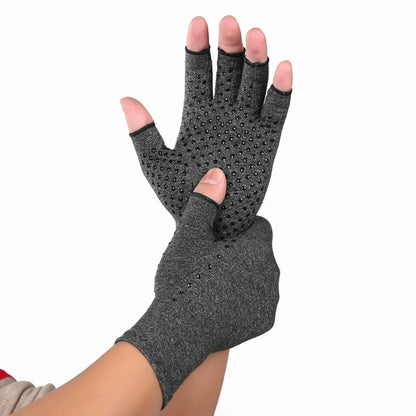 Hemp Gray Dispensing A Pair Sports Breathable Health Care Half Finger Gloves Rehabilitation Training Arthritis Pressure Gloves, Size:S - Safety Gloves by PMC Jewellery | Online Shopping South Africa | PMC Jewellery