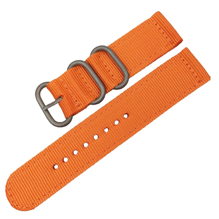 Washable Nylon Canvas Watchband, Band Width:20mm(Orange with Silver Ring Buckle) - free shipping - PMC TechLife - Order now!