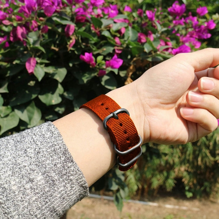 Washable Nylon Canvas Watchband, Band Width:20mm(Orange with Silver Ring Buckle) - free shipping - PMC TechLife - Order now!