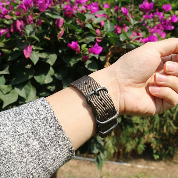 Washable Nylon Canvas Watchband, Band Width:20mm(Khaki with Silver Ring Buckle) - free shipping - PMC TechLife - Order now!