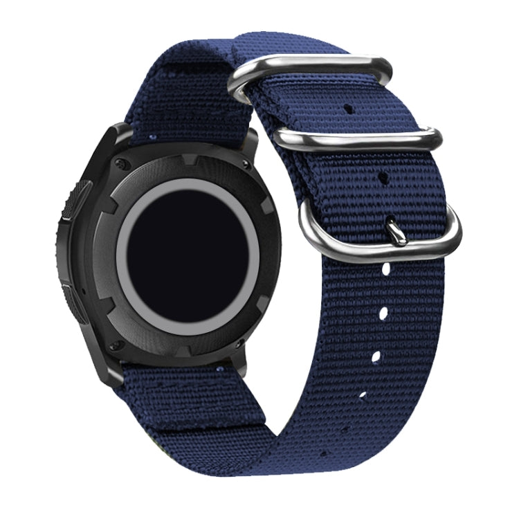 Washable Nylon Canvas Watchband, Band Width:22mm(Dark Blue with Silver Ring Buckle) - free shipping - PMC TechLife - Order now!