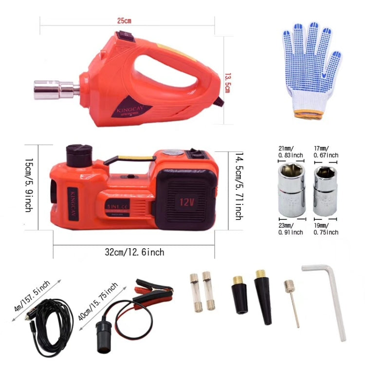 3 In 1 Car Electric Jack Air Pump Electric Wrench Maintenance Tools Set(Red) - free shipping - PMC TechLife - Order now!