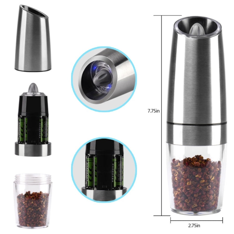 Automatic Electric Pepper Grinder Salt Mill with LED Light - Stirrer & Squeezer by PMC TechLife | Online Shopping South Africa | PMC TechLife | Buy Now Pay Later Mobicred