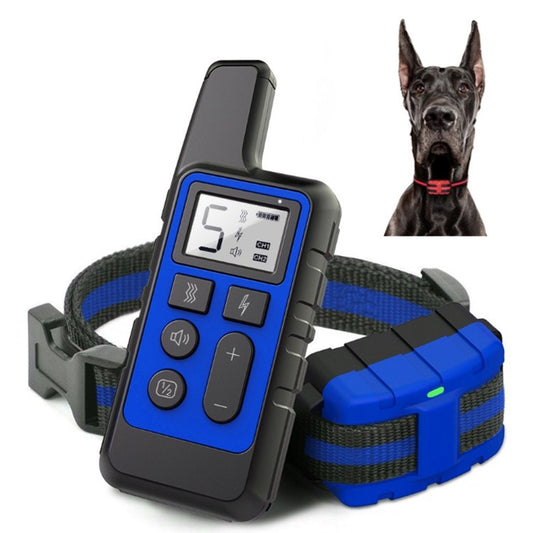 500m Dog Training Bark Stopper Remote Control Electric Shock Waterproof Electronic Collar(Blue) - Training Aids by PMC Jewellery | Online Shopping South Africa | PMC Jewellery