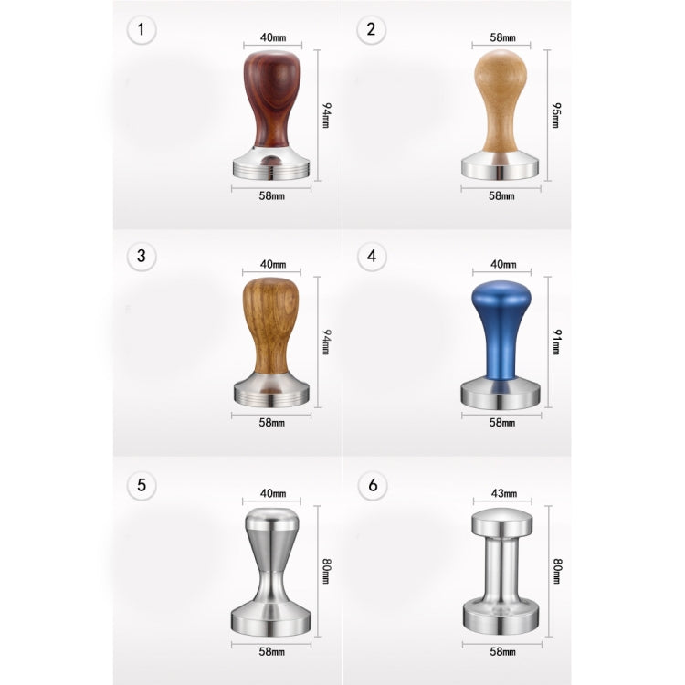 Stainless Steel Solid Wood Handle Integrated Coffee Powder, Specification:58mm, Color:Stainless Steel Detachable Handle - free shipping - PMC TechLife - Order now!