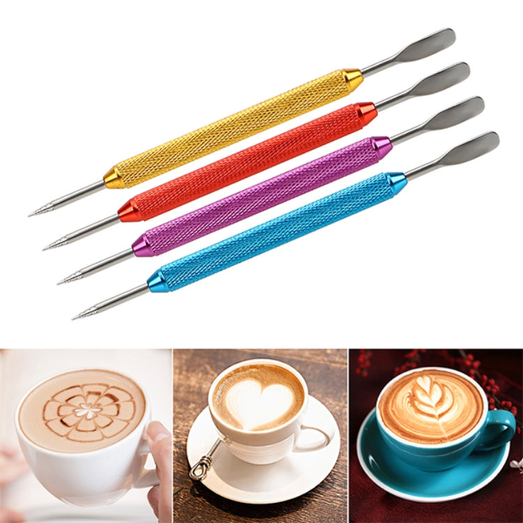 Fancy Coffee Pull Flower Needle Stainless Steel Carved Rod Crochet Flower Needle(Purple) - free shipping - PMC TechLife - Order now!