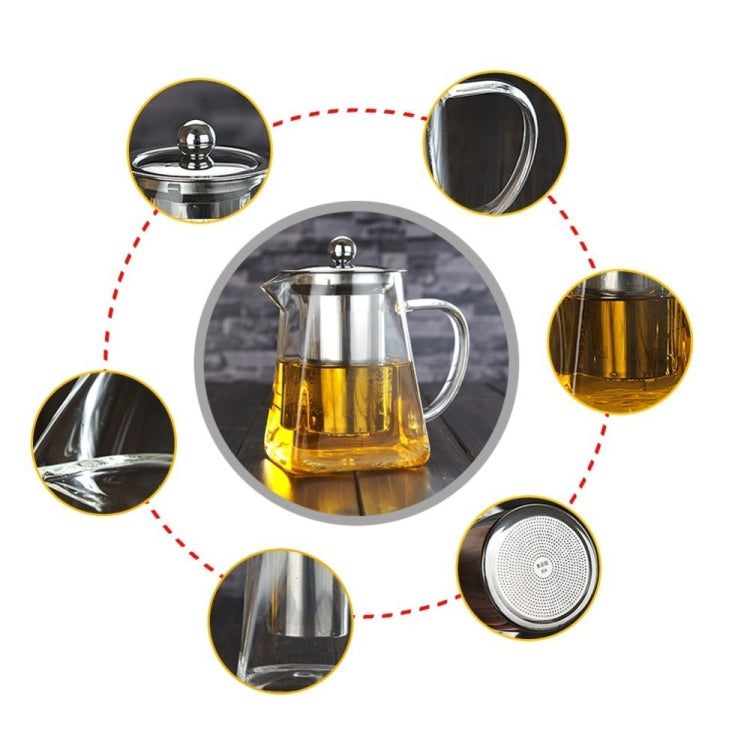 Stainless Steel Clear Heat Resistant Glass Filter Tea Pot, Capacity: 950ml - Teapots by PMC TechLife | Online Shopping South Africa | PMC TechLife