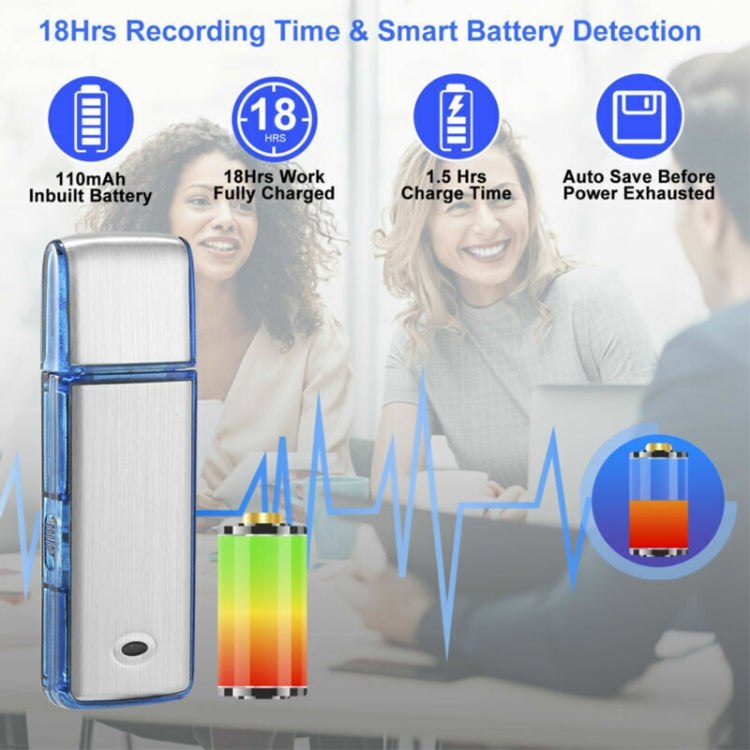 SK858 8GB Rechargeable Portable U-Disk Meeting Voice Recorder (Blue) - U-Disk Recorder by PMC TechLife | Online Shopping South Africa | PMC TechLife | Buy Now Pay Later Mobicred