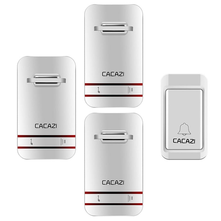 CACAZI V027G One Button Three Receivers Self-Powered Wireless Home Kinetic Electronic Doorbell, US Plug - free shipping - PMC TechLife - Order now!