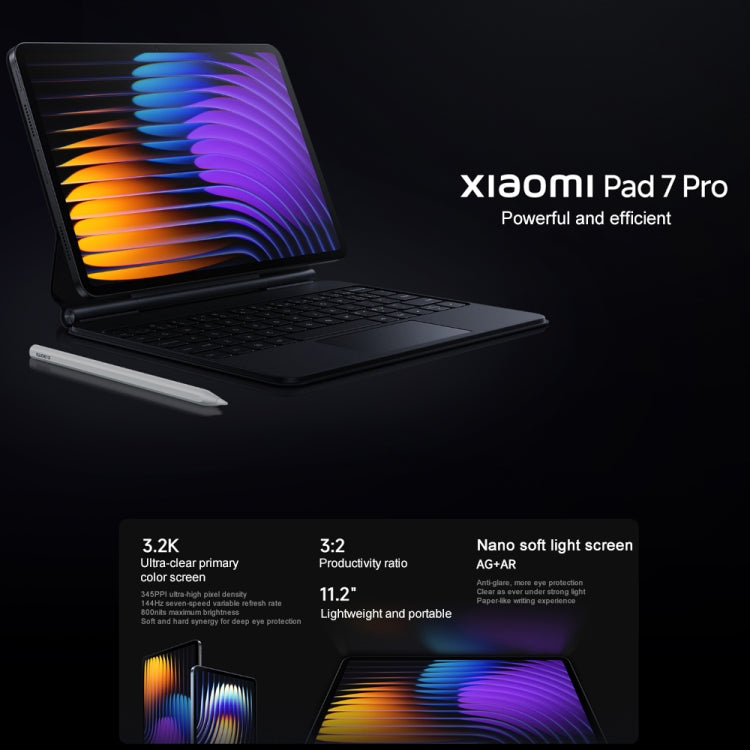 Xiaomi Pad 7 Pro 11.2 inch, 12GB+512GB, HyperOS 2 Qualcomm Snapdragon 8s Gen3 Octa Core (Black) - free shipping - PMc TechLife - Order now!