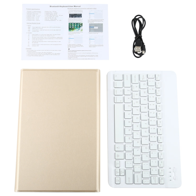 AM10S Detachable Bluetooth Backlight Keyboard Ultrathin Horizontal Flip Leather Tablet Case with Holder for Lenovo M10 Plus 10.3 inch X606F(Gold) - Lenovo Keyboard by PMC Jewellery | Online Shopping South Africa | PMC Jewellery