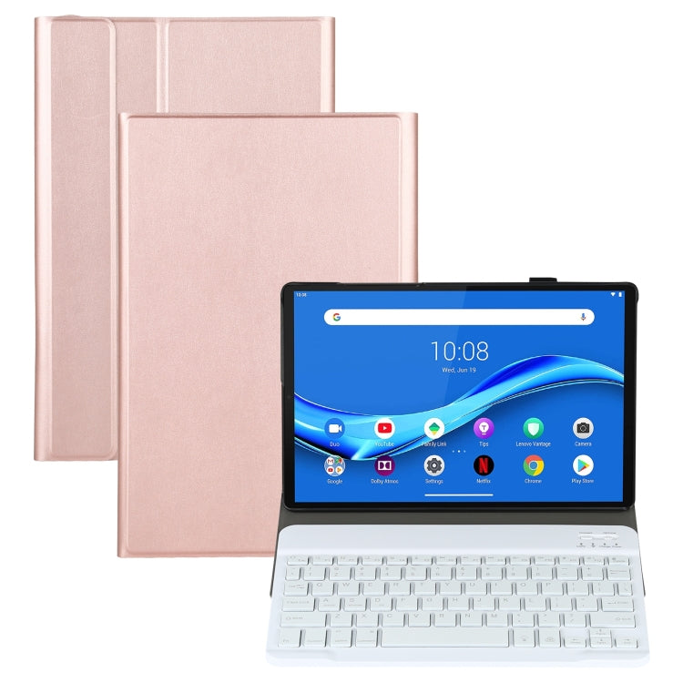 AM10S Detachable Bluetooth Backlight Keyboard Ultrathin Horizontal Flip Leather Tablet Case with Holder for Lenovo M10 Plus 10.3 inch X606F(Rose Gold) - Lenovo Keyboard by PMC Jewellery | Online Shopping South Africa | PMC Jewellery