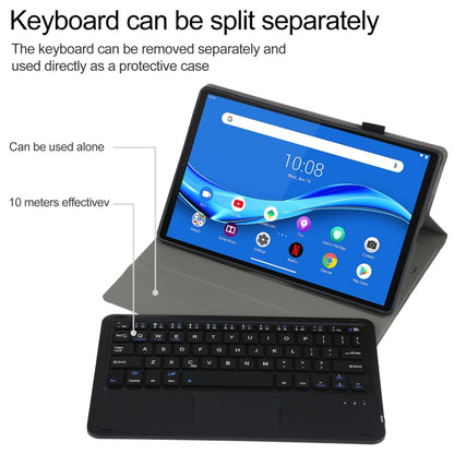 AM10-A Detachable Bluetooth Backlight Keyboard Ultrathin Horizontal Flip Leather Tablet Case with Touchpad & Holder for Lenovo M10 Plus 10.3 inch X606F(Black) - Lenovo Keyboard by PMC Jewellery | Online Shopping South Africa | PMC Jewellery