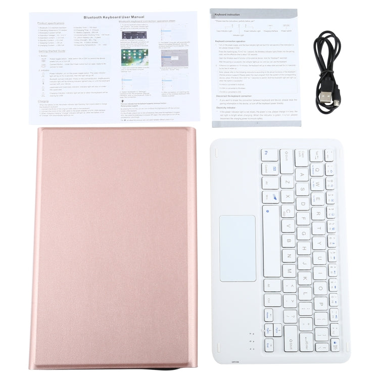 AM10-A Detachable Bluetooth Backlight Keyboard Ultrathin Horizontal Flip Leather Tablet Case with Touchpad & Holder for Lenovo M10 Plus 10.3 inch X606F(Rose Gold) - Lenovo Keyboard by PMC Jewellery | Online Shopping South Africa | PMC Jewellery