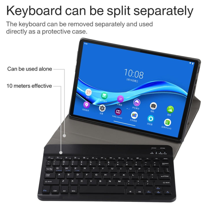 AM10 2 in 1 Removable Bluetooth Keyboard + Protective Leather Tablet Case with Holder for Lenovo M10 FHD Plus 10.3 inch(Black) - Lenovo Keyboard by PMC Jewellery | Online Shopping South Africa | PMC Jewellery