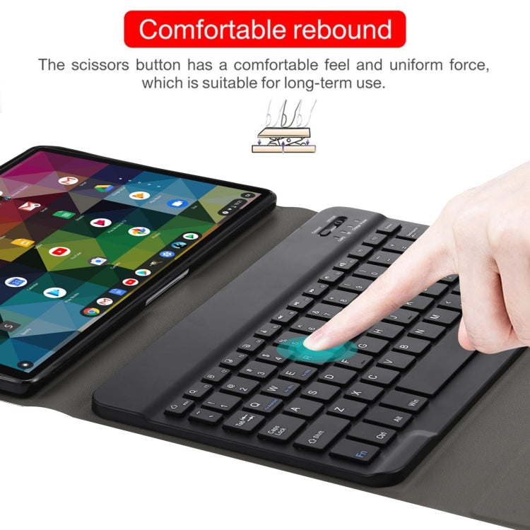 AM11 2 in 1 Removable Bluetooth Keyboard + Protective Leather Tablet Case with Holder for Lenovo M10 FHD REL TB-X605FC/LC(Black) - Lenovo Keyboard by PMC Jewellery | Online Shopping South Africa | PMC Jewellery