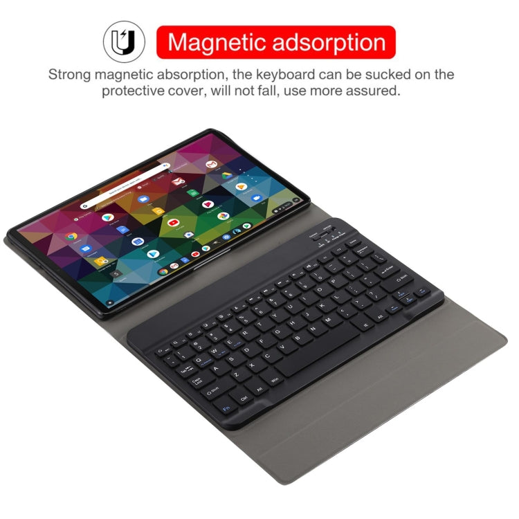 AM11 2 in 1 Removable Bluetooth Keyboard + Protective Leather Tablet Case with Holder for Lenovo M10 FHD REL TB-X605FC/LC(Black) - Lenovo Keyboard by PMC Jewellery | Online Shopping South Africa | PMC Jewellery