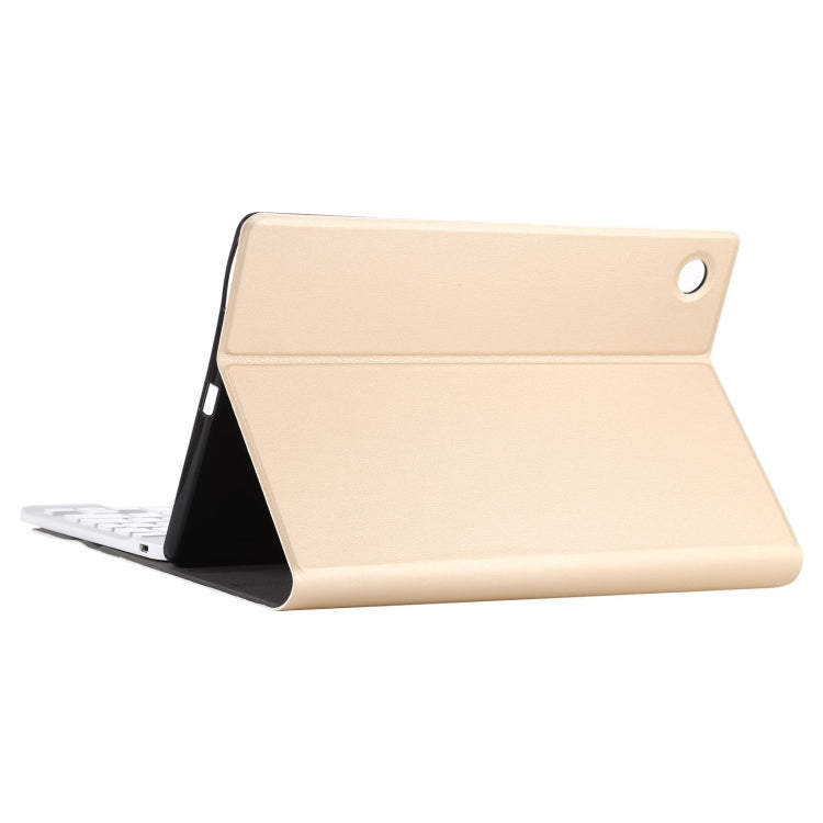 AM11 2 in 1 Removable Bluetooth Keyboard + Protective Leather Tablet Case with Holder for Lenovo M10 FHD REL TB-X605FC/LC(Gold) - Lenovo Keyboard by PMC Jewellery | Online Shopping South Africa | PMC Jewellery