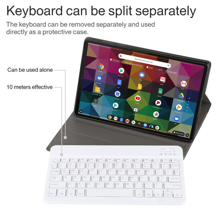 AM11 2 in 1 Removable Bluetooth Keyboard + Protective Leather Tablet Case with Holder for Lenovo M10 FHD REL TB-X605FC/LC(Gold) - Lenovo Keyboard by PMC Jewellery | Online Shopping South Africa | PMC Jewellery