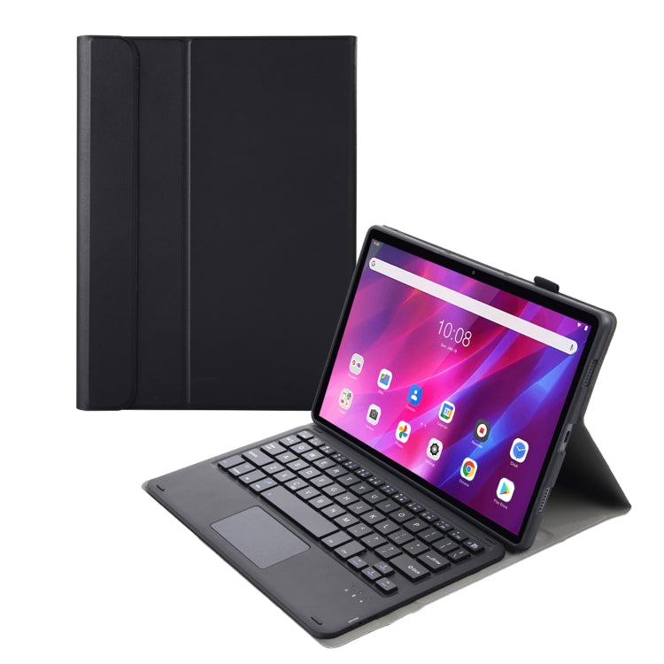 AK10-A 2 in 1 Detachable Bluetooth Keyboard + Lambskin Texture TPU Protective Leather Tablet Case with Touchpad & Holder for Lenovo Qitian K10 TB-X6C6X(Black) - Lenovo Keyboard by PMC Jewellery | Online Shopping South Africa | PMC Jewellery