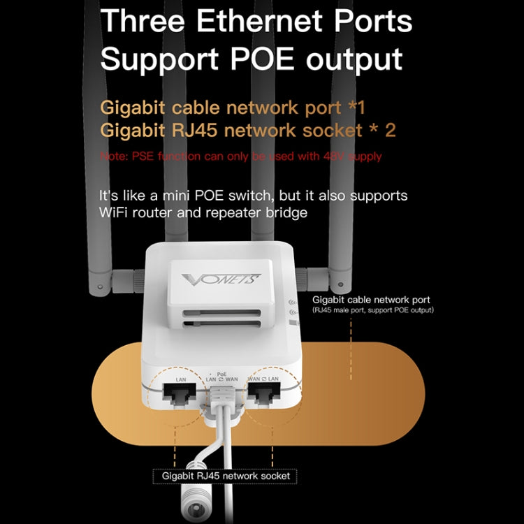 VONETS VAR600-H 600Mbps Wireless Bridge WiFi Repeater, With Power Adapter + 4 Antennas + DC Adapter Set - free shipping - PMC Jewellery - Order now!
