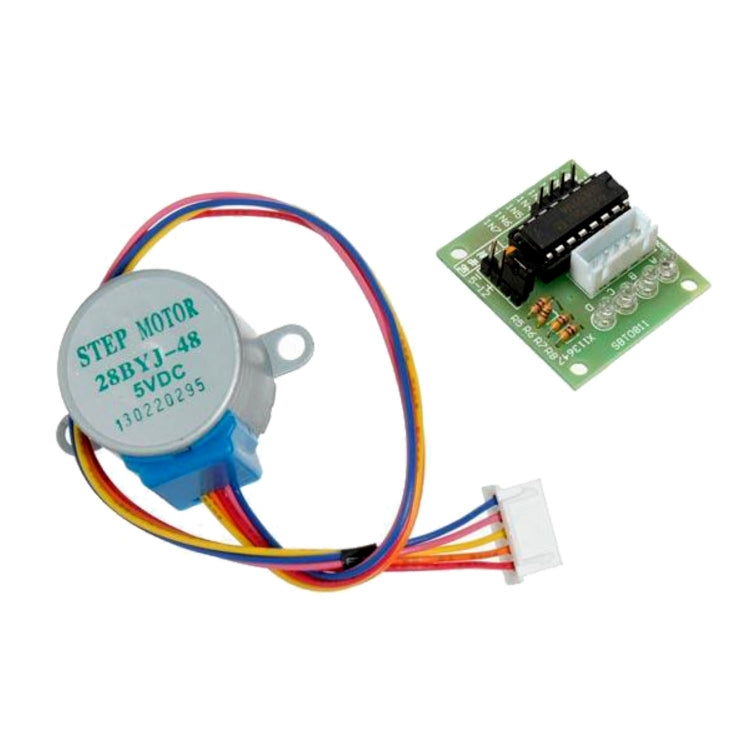 LDTR-WG0246 28YBJ-48 DC 5V 4 Phase 5 Wire Stepper Motor with ULN2003 Driver Board (Silver) - Motor Module by PMC TechLife | Online Shopping South Africa | PMC TechLife