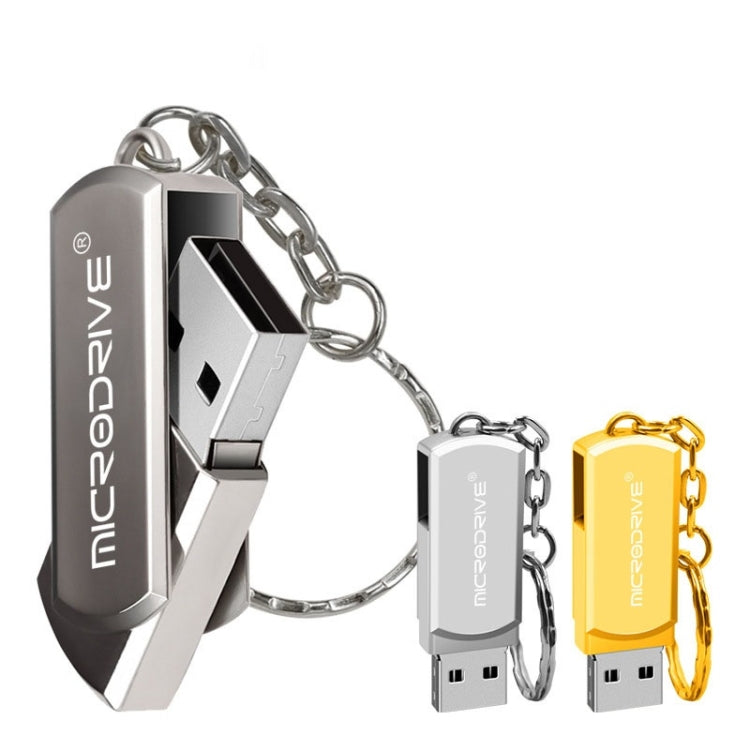 MicroDrive 128GB USB 2.0 Creative Personality Metal U Disk with Keychain (Gold) - USB Flash Drives by MicroDrive | Online Shopping South Africa | PMC Jewellery | Buy Now Pay Later Mobicred