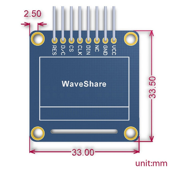 Waveshare 0.96 inch 128*64 OLED (B), SPI/I2C Interfaces, Straight Vertical Pinheader - Modules Expansions Accessories by Waveshare | Online Shopping South Africa | PMC TechLife | Buy Now Pay Later Mobicred