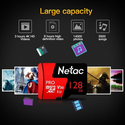 Netac P500 PRO 128GB U3 Speed Level Automobile Data Recorder Monitor Camera Memory Card TF Card - Micro SD Card by Netac | Online Shopping South Africa | PMC Jewellery | Buy Now Pay Later Mobicred