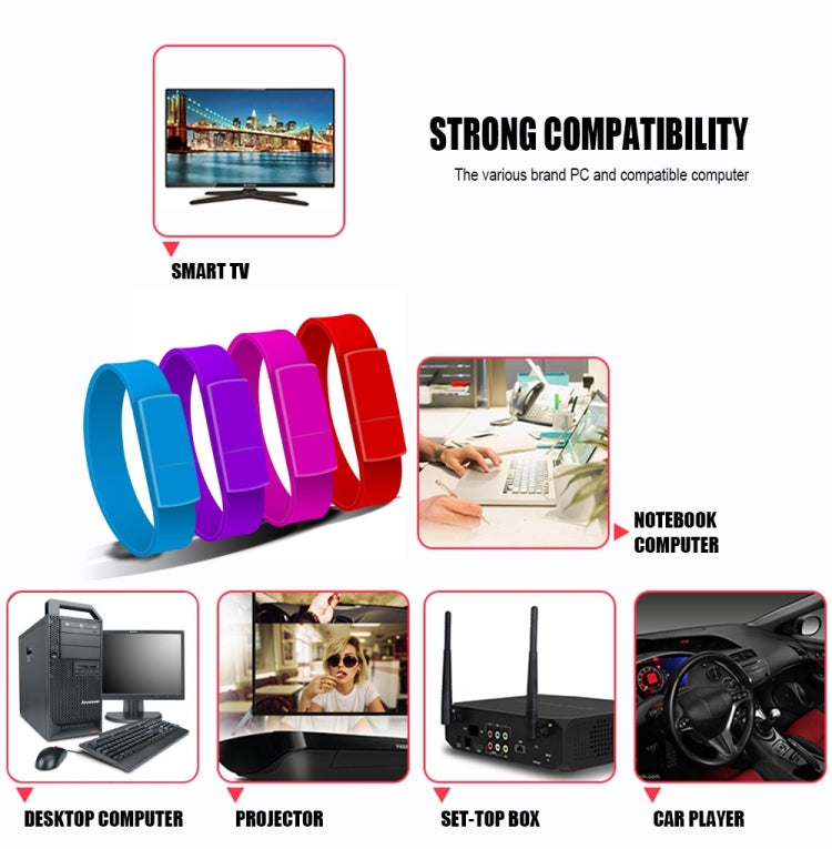 MicroDrive 128GB USB 2.0 Fashion Bracelet Wristband U Disk (Yellow) - free shipping - PMC Jewellery - Order now!