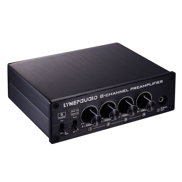 LINEPAUDIO B981 Pro 8-ch Pre-amplifier Speaker Distributor Switcher Speaker Comparator, Signal Booster with Volume Control & Earphone / Monitor Function (Black) -  by PMC Jewellery | Online Shopping South Africa | PMC Jewellery | Buy Now Pay Later Mobicred