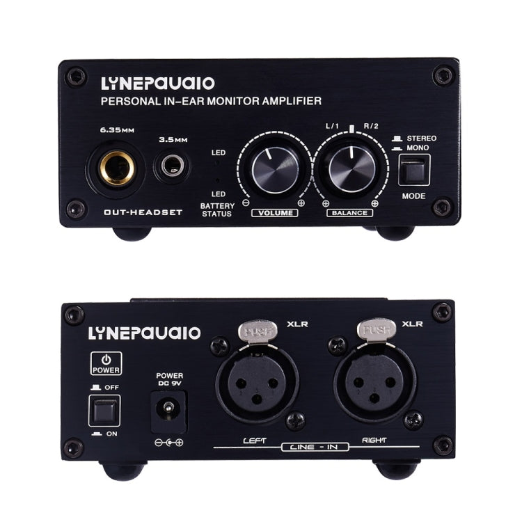 LINEPAUDIO B982 Power Amplifier Instrument Drummer Earphone Monitor Signal Amplifier, Dual XLR Input (Black) -  by PMC Jewellery | Online Shopping South Africa | PMC Jewellery | Buy Now Pay Later Mobicred