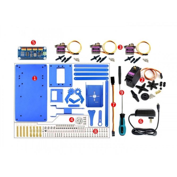 Waveshare 4-DOF Metal Robot Arm Kit for Raspberry Pi, Bluetooth / WiFi Remote Control, US Plug - free shipping - PMC Jewellery - Order now!