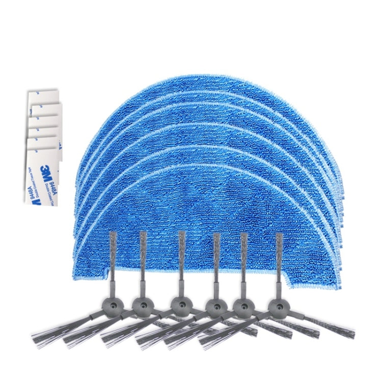 XI293 3 Pairs K614 Side Brushes + 6 PCS K636 Rags+ 6 PCS G604 Magic Adhesive Sticker for ILIFE A4 - For ILIFE Accessories by ILIFE | Online Shopping South Africa | PMC Jewellery | Buy Now Pay Later Mobicred