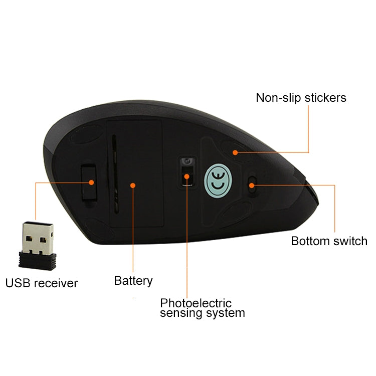 Battery Version Wireless Mouse Vertical 2.4GHz Optical Mouse (White) - free shipping - PMC TechLife - Order now!