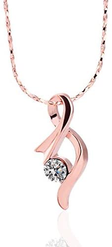 9k Gold White Rhinestone Cancer Ribbon Support Awareness Pendant Necklace Chain - free shipping - PMC TechLife - Order now!