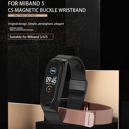 Mijobs Milan CS Screwless Buckle Metal Watch Band Case for Xiaomi Mi Band 3 & 4 & 5 & 6, Host not Included(Blue) - Watch Bands by MIJOBS | Online Shopping South Africa | PMC Jewellery | Buy Now Pay Later Mobicred