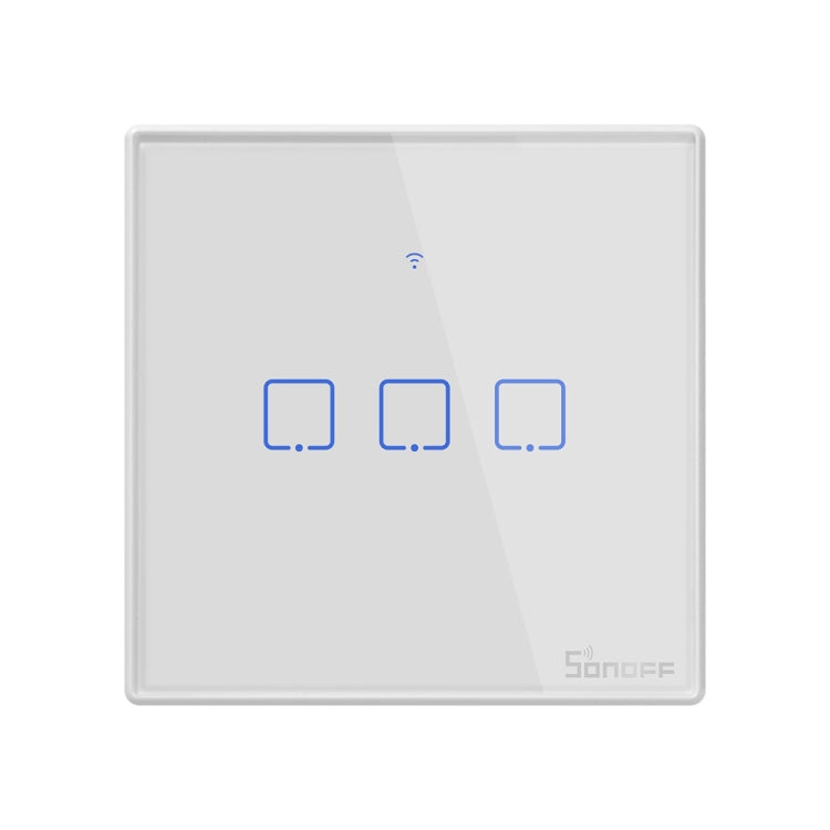 Sonoff T2 Touch 86mm Tempered Glass Panel Wall Switch Smart Home Light Touch Switch, Compatible with Alexa and Google Home, AC 100V-240V, UK Plug - Smart Switch by PMC TechLife | Online Shopping South Africa | PMC TechLife