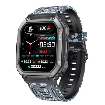 KR06 Waterproof Pedometer Sport Smart Watch, Support Heart Rate / Blood Pressure Monitoring / BT Calling (Camouflage Black) - Smart Watches by PMC Jewellery | Online Shopping South Africa | PMC Jewellery | Buy Now Pay Later Mobicred