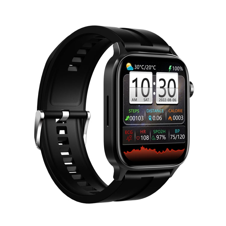 HAMTOD GT22 1.85 inch TFT Screen Health Smart Watch, Support Bluetooth Call / Plateau Blood Oxygen / Skin Health / Body Temperature / Arrhythmia / TI Heart Rate Monitoring (Black) - Smart Watches by HAMTOD | Online Shopping South Africa | PMC Jewellery | Buy Now Pay Later Mobicred