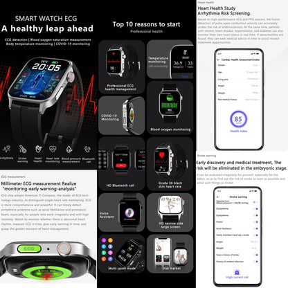 HAMTOD GT22 1.85 inch TFT Screen Health Smart Watch, Support Bluetooth Call / Plateau Blood Oxygen / Skin Health / Body Temperature / Arrhythmia / TI Heart Rate Monitoring (Black) - Smart Watches by HAMTOD | Online Shopping South Africa | PMC Jewellery | Buy Now Pay Later Mobicred