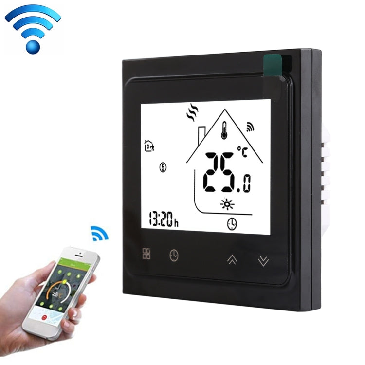 BHT-002GALW 3A Load Water Heating Type LCD Digital Heating Room Thermostat with Time Display, WiFi Control(Black) - Indoor Thermometer by PMC Jewellery | Online Shopping South Africa | PMC Jewellery